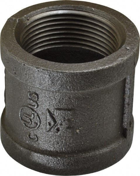 B&K Mueller - Size 1-1/4", Class 150, Malleable Iron Black Pipe Coupling - 150 psi, Threaded End Connection - Exact Tooling