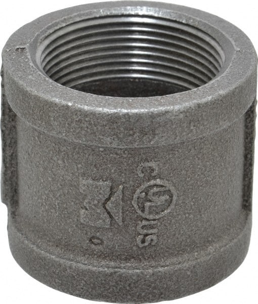 B&K Mueller - Size 1-1/2", Class 150, Malleable Iron Black Pipe Coupling - 150 psi, Threaded End Connection - Exact Tooling