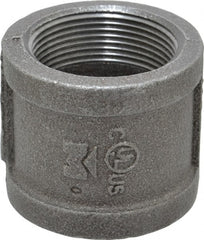 B&K Mueller - Size 1-1/2", Class 150, Malleable Iron Black Pipe Coupling - 150 psi, Threaded End Connection - Exact Tooling