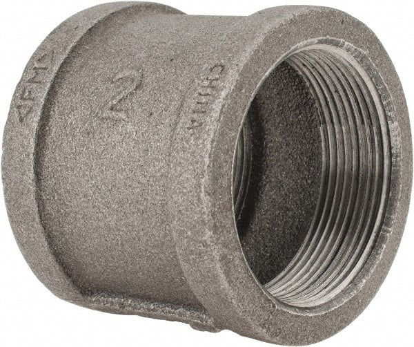 Value Collection - Size 2", Class 150, Malleable Iron Black Pipe Coupling - 150 psi, Threaded End Connection - Exact Tooling