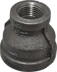 B&K Mueller - Size 1 x 1/2", Class 150, Malleable Iron Black Pipe Reducing Coupling - 150 psi, Threaded End Connection - Exact Tooling