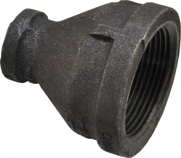 B&K Mueller - Size 1-1/2 x 1/2", Class 150, Malleable Iron Black Pipe Reducing Coupling - 150 psi, Threaded End Connection - Exact Tooling