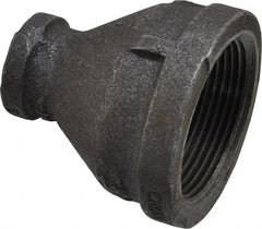 B&K Mueller - Size 1-1/2 x 1/2", Class 150, Malleable Iron Black Pipe Reducing Coupling - 150 psi, Threaded End Connection - Exact Tooling