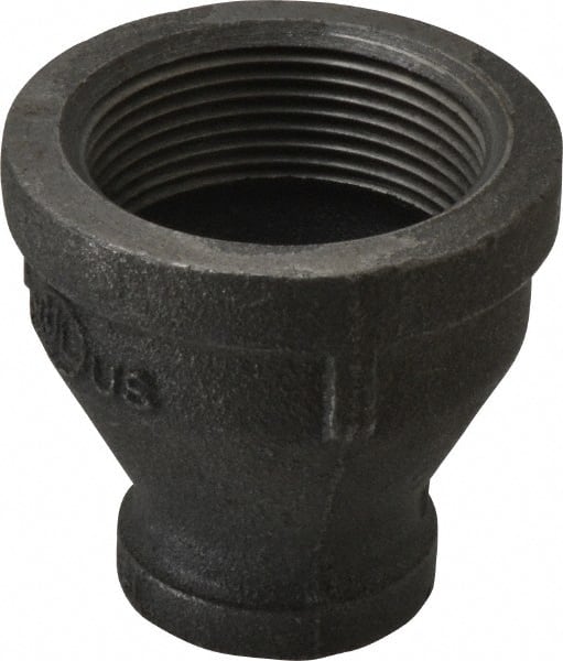 B&K Mueller - Size 1-1/2 x 3/4", Class 150, Malleable Iron Black Pipe Reducing Coupling - 150 psi, Threaded End Connection - Exact Tooling