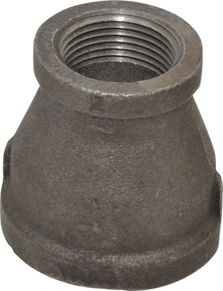 B&K Mueller - Size 1-1/2 x 1", Class 150, Malleable Iron Black Pipe Reducing Coupling - 150 psi, Threaded End Connection - Exact Tooling