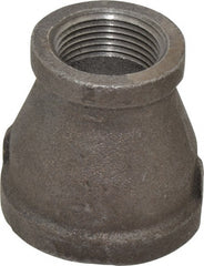 B&K Mueller - Size 1-1/2 x 1", Class 150, Malleable Iron Black Pipe Reducing Coupling - 150 psi, Threaded End Connection - Exact Tooling