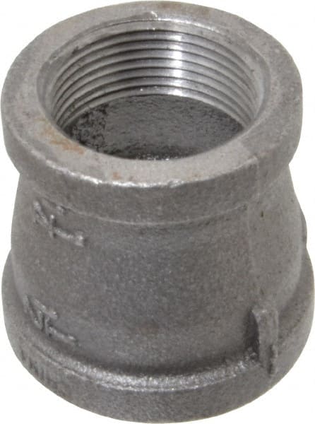 B&K Mueller - Size 1-1/2 x 1-1/4", Class 150, Malleable Iron Black Pipe Reducing Coupling - 150 psi, Threaded End Connection - Exact Tooling