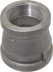 B&K Mueller - Size 1-1/2 x 1-1/4", Class 150, Malleable Iron Black Pipe Reducing Coupling - 150 psi, Threaded End Connection - Exact Tooling