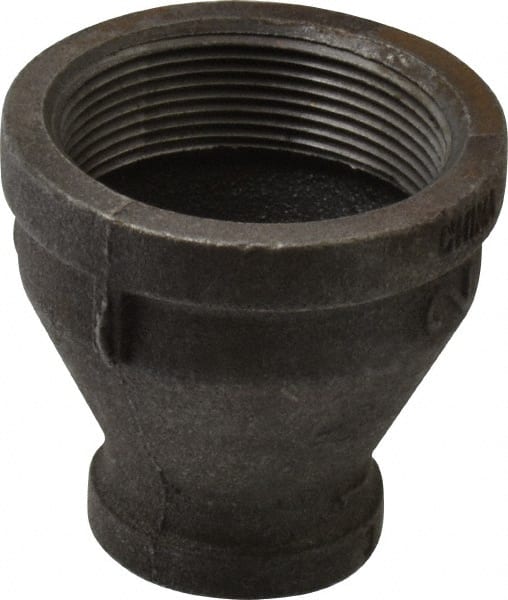 B&K Mueller - Size 2 x 1", Class 150, Malleable Iron Black Pipe Reducing Coupling - 150 psi, Threaded End Connection - Exact Tooling