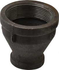 B&K Mueller - Size 2 x 1", Class 150, Malleable Iron Black Pipe Reducing Coupling - 150 psi, Threaded End Connection - Exact Tooling