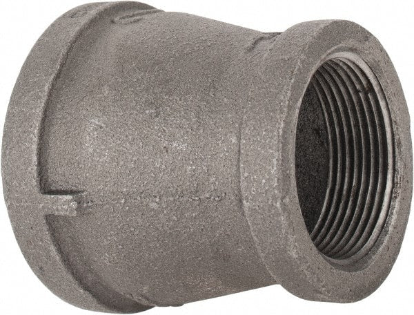 B&K Mueller - Size 2 x 1-1/2", Class 150, Malleable Iron Black Pipe Reducing Coupling - 150 psi, Threaded End Connection - Exact Tooling