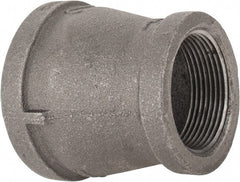 B&K Mueller - Size 2 x 1-1/2", Class 150, Malleable Iron Black Pipe Reducing Coupling - 150 psi, Threaded End Connection - Exact Tooling