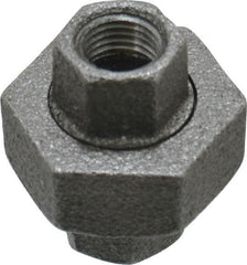 Value Collection - Size 1/4", Class 150, Malleable Iron Black Pipe Union - 150 psi, Threaded End Connection - Exact Tooling