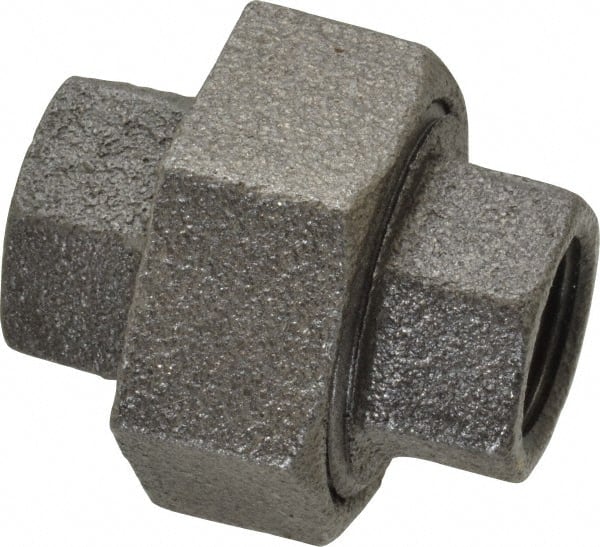 Value Collection - Size 3/8", Class 150, Malleable Iron Black Pipe Union - 150 psi, Threaded End Connection - Exact Tooling