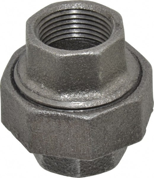 Value Collection - Size 3/4", Class 150, Malleable Iron Black Pipe Union - 150 psi, Threaded End Connection - Exact Tooling