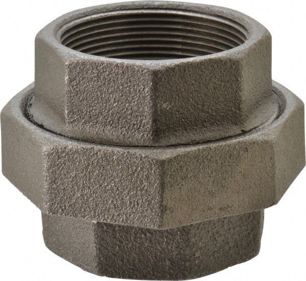 Value Collection - Size 2", Class 150, Malleable Iron Black Pipe Union - 150 psi, Threaded End Connection - Exact Tooling