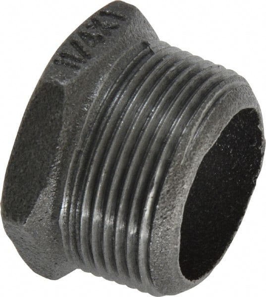 B&K Mueller - Size 1-1/4 x 1", Class 150, Malleable Iron Black Pipe Hex Bushing - 150 psi, Threaded End Connection - Exact Tooling