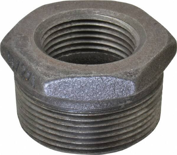 B&K Mueller - Size 1-1/2 x 1", Class 150, Malleable Iron Black Pipe Hex Bushing - 150 psi, Threaded End Connection - Exact Tooling