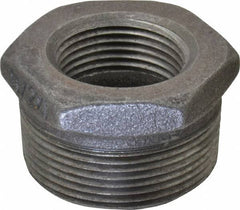 B&K Mueller - Size 1-1/2 x 1", Class 150, Malleable Iron Black Pipe Hex Bushing - 150 psi, Threaded End Connection - Exact Tooling