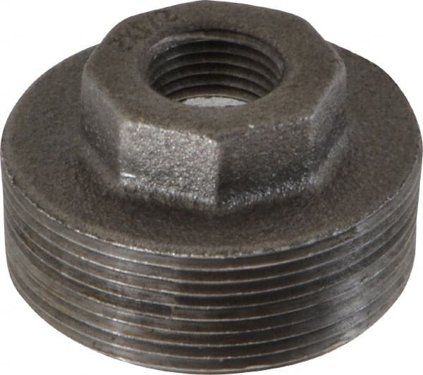 B&K Mueller - Size 2 x 1/2", Class 150, Malleable Iron Black Pipe Hex Bushing - 150 psi, Threaded End Connection - Exact Tooling