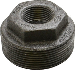 B&K Mueller - Size 2 x 3/4", Class 150, Malleable Iron Black Pipe Hex Bushing - 150 psi, Threaded End Connection - Exact Tooling