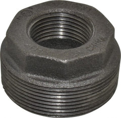 B&K Mueller - Size 2 x 1", Class 150, Malleable Iron Black Pipe Hex Bushing - 150 psi, Threaded End Connection - Exact Tooling