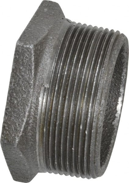 B&K Mueller - Size 2 x 1-1/4", Class 150, Malleable Iron Black Pipe Hex Bushing - 150 psi, Threaded End Connection - Exact Tooling