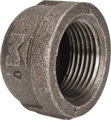 B&K Mueller - Size 1", Class 150, Malleable Iron Black Pipe End Cap - 150 psi, Threaded End Connection - Exact Tooling
