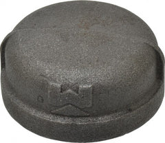 B&K Mueller - Size 2", Class 150, Malleable Iron Black Pipe End Cap - 150 psi, Threaded End Connection - Exact Tooling