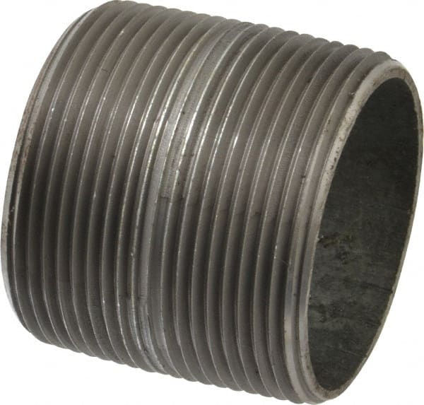 B&K Mueller - Schedule 40, 2-1/2 x 2-1/2" Galvanized Pipe Nipple - Threaded Steel - Exact Tooling