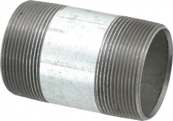 B&K Mueller - Schedule 40, 2 x 3-1/2" Galvanized Pipe Nipple - Threaded Steel - Exact Tooling