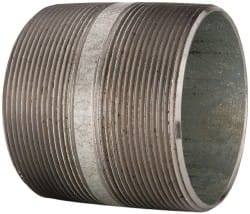B&K Mueller - Schedule 40, 4 x 4" Galvanized Pipe Nipple - Threaded Steel - Exact Tooling