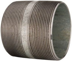 B&K Mueller - Schedule 40, 4 x 4" Galvanized Pipe Nipple - Threaded Steel - Exact Tooling