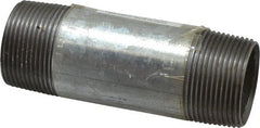 B&K Mueller - Schedule 40, 1-1/4 x 4-1/2" Galvanized Pipe Nipple - Threaded Steel - Exact Tooling