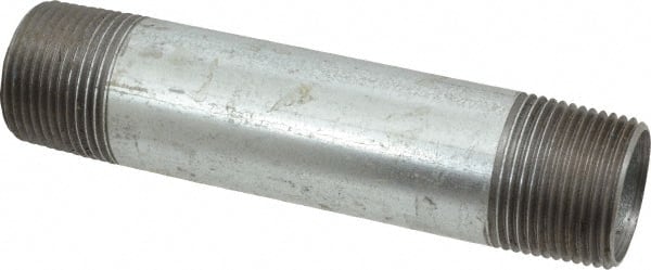 B&K Mueller - Schedule 40, 1 x 5-1/2" Galvanized Pipe Nipple - Threaded Steel - Exact Tooling
