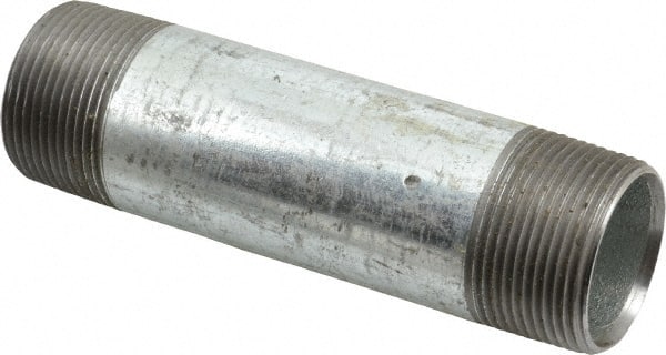 B&K Mueller - Schedule 40, 1-1/4 x 5-1/2" Galvanized Pipe Nipple - Threaded Steel - Exact Tooling