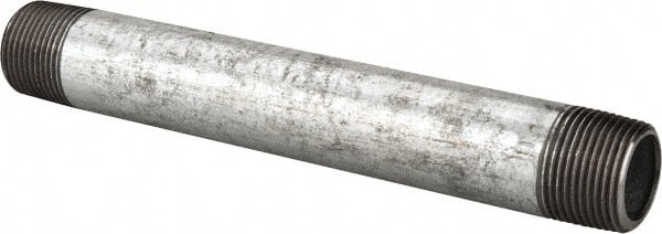 B&K Mueller - Schedule 40, 3/4 x 7" Galvanized Pipe Nipple - Threaded Steel - Exact Tooling