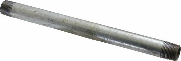 B&K Mueller - Schedule 40, 3/8 x 8" Galvanized Pipe Nipple - Threaded Steel - Exact Tooling
