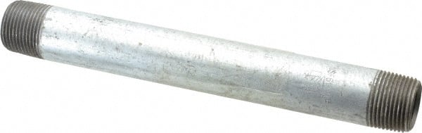B&K Mueller - Schedule 40, 3/4 x 8" Galvanized Pipe Nipple - Threaded Steel - Exact Tooling