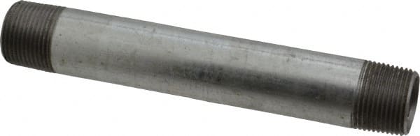 B&K Mueller - Schedule 40, 1 x 8" Galvanized Pipe Nipple - Threaded Steel - Exact Tooling