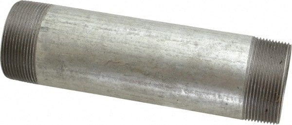B&K Mueller - Schedule 40, 2 x 8" Galvanized Pipe Nipple - Threaded Steel - Exact Tooling
