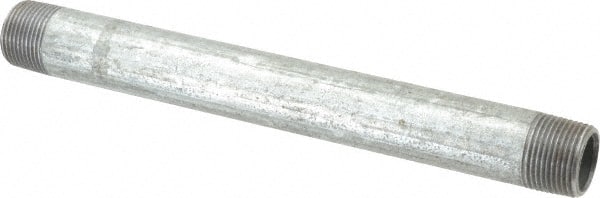 B&K Mueller - Schedule 40, 3/4 x 9" Galvanized Pipe Nipple - Threaded Steel - Exact Tooling