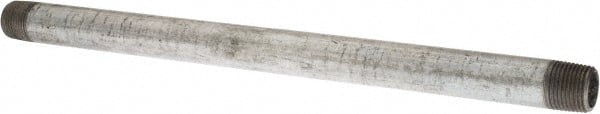 B&K Mueller - Schedule 40, 3/8 x 10" Galvanized Pipe Nipple - Threaded Steel - Exact Tooling