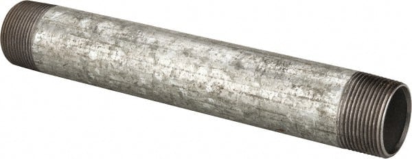 B&K Mueller - Schedule 40, 1-1/4 x 10" Galvanized Pipe Nipple - Threaded Steel - Exact Tooling