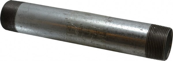 B&K Mueller - Schedule 40, 1-1/2 x 10" Galvanized Pipe Nipple - Threaded Steel - Exact Tooling