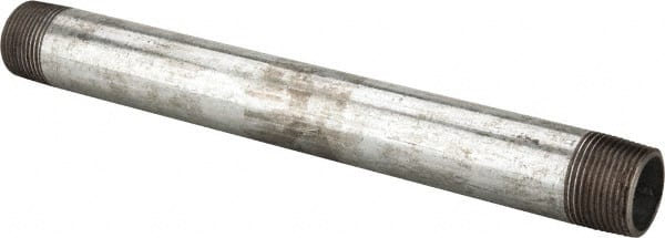 B&K Mueller - Schedule 40, 1 x 11" Galvanized Pipe Nipple - Threaded Steel - Exact Tooling