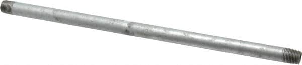 B&K Mueller - Schedule 40, 1/4 x 12" Galvanized Pipe Nipple - Threaded Steel - Exact Tooling