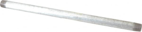 B&K Mueller - Schedule 40, 3/8 x 12" Galvanized Pipe Nipple - Threaded Steel - Exact Tooling