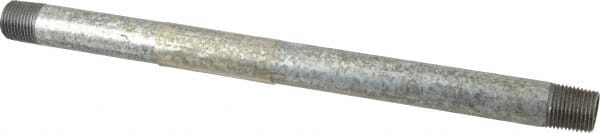 B&K Mueller - Schedule 40, 1/2 x 12" Galvanized Pipe Nipple - Threaded Steel - Exact Tooling