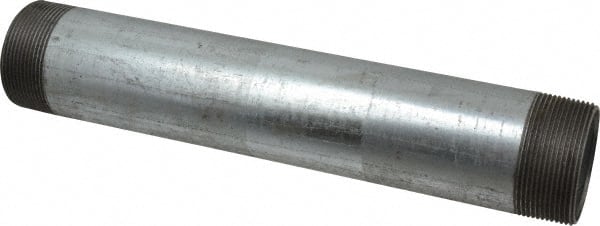 B&K Mueller - Schedule 40, 2 x 12" Galvanized Pipe Nipple - Threaded Steel - Exact Tooling